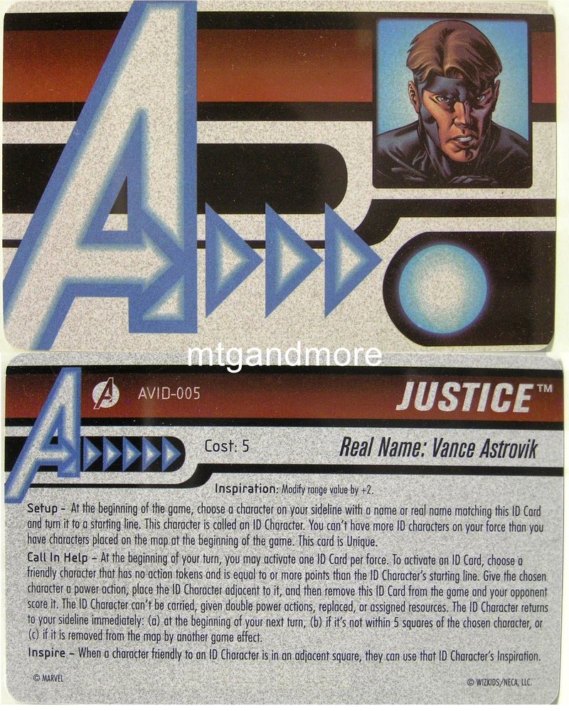 Justice ID Card AVID-005 HeroClix Avengers Assemble 