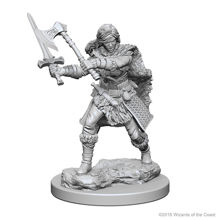 W1 Human Male Barbarian WZK72643 Dungeons & Dragons Unpainted Miniatures