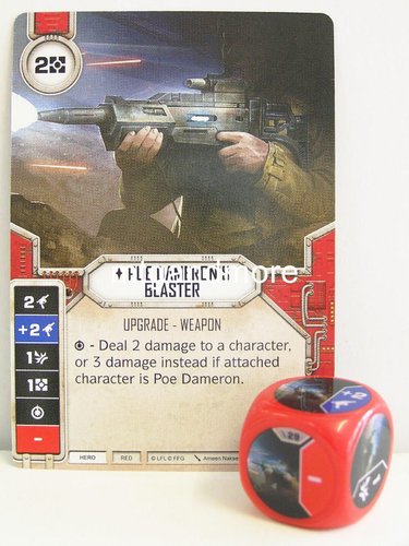 Star Wars Destiny - #029 Poe Dameron' s Blaster + Die - red - Force Friday Starter