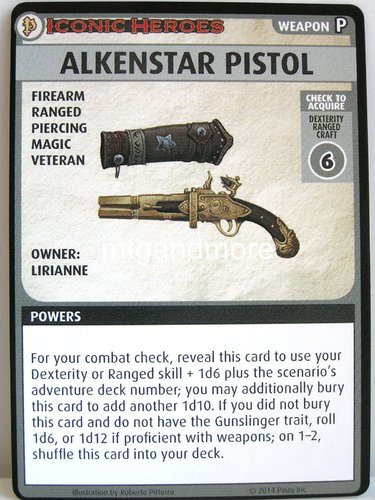 Pathfinder Battles – Alkenstar Pistol Boon Card - Iconic Heroes