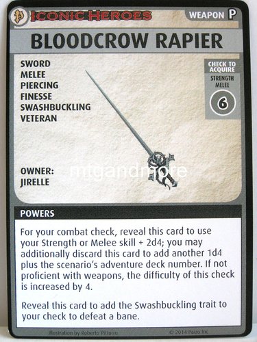 Pathfinder Battles – Bloodcrow Rapier Boon Card - Iconic Heroes