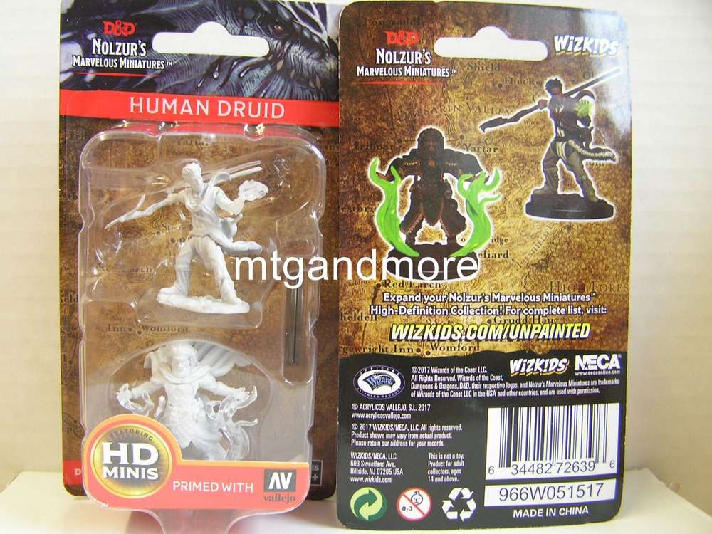 figurine HD mini wizkids JDR D&D pathfinder W3 Human male Druid 