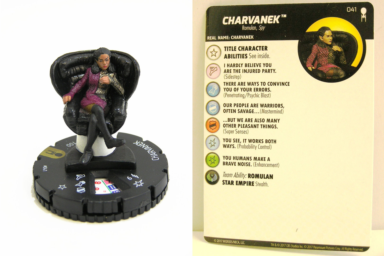 Heroclix Star Trek Away Team set Romulan Subcommander #030 Rare figure w/card!