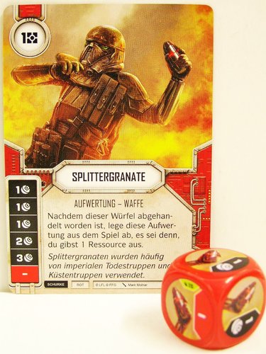 Star Wars Destiny - #015 Splittergranate + Würfel - rot - Vermächtnisse / Legacies