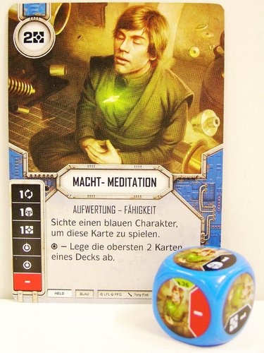 Star Wars Destiny - #036 Macht-Meditation + Würfel - blau - Vermächtnisse / Legacies