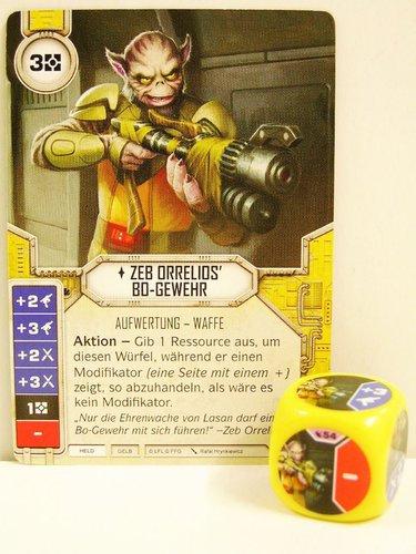 Star Wars Destiny - #054 Zeb Orrelios' Bo-Gewehr + Würfel - gelb - Vermächtnisse / Legacies