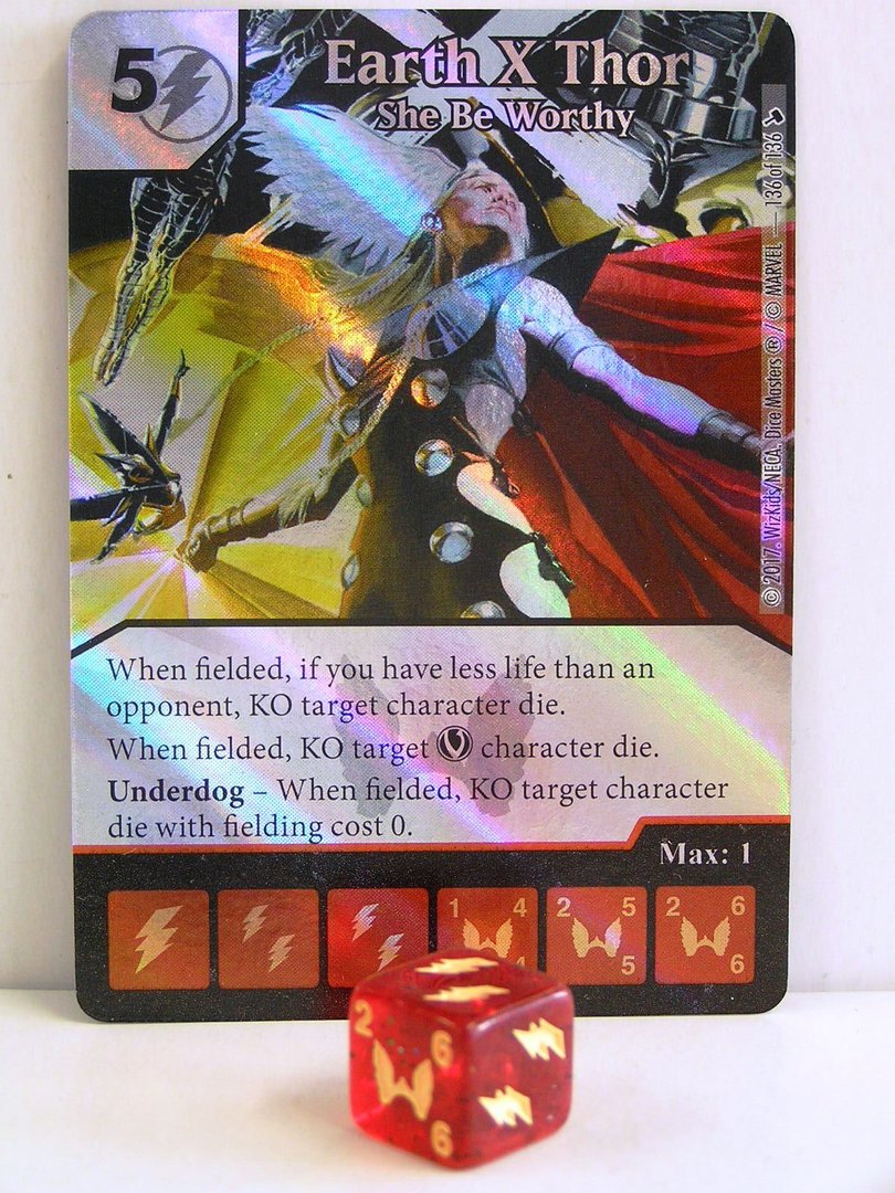 GROOT THOR I AM THOR 122 Guardians of the Galaxy Dice Masters Super Rare Foil 