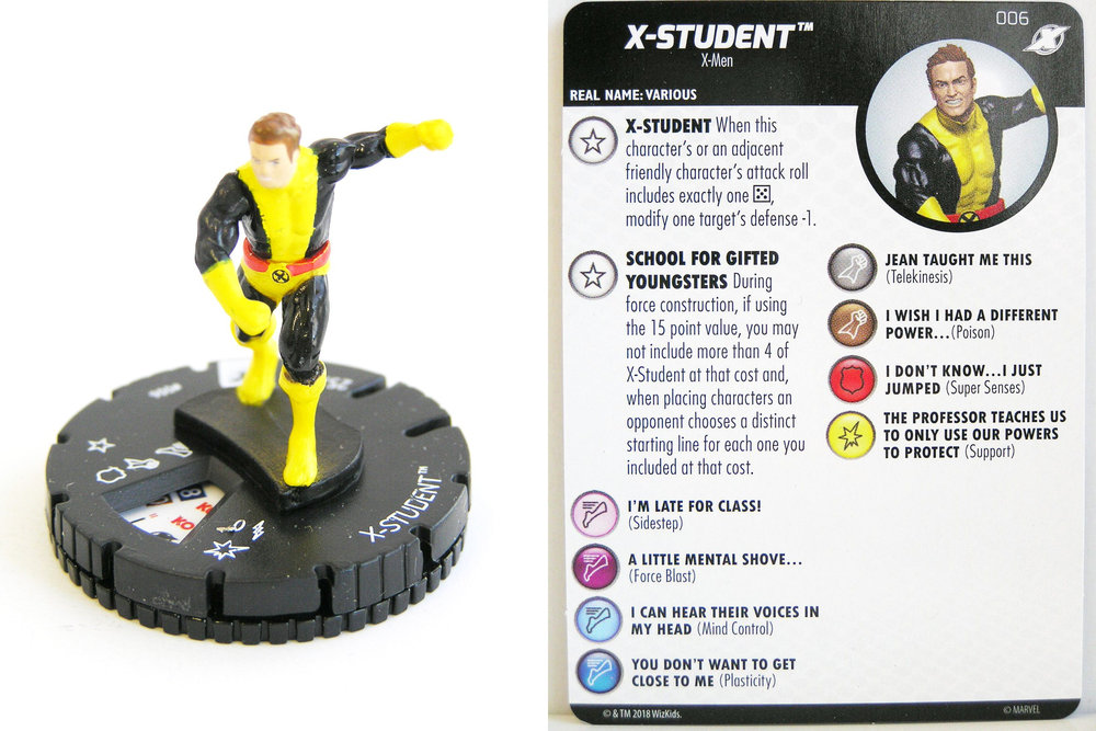 Heroclix X-Men Xavier's School X-Student #006 Common w/ Card 