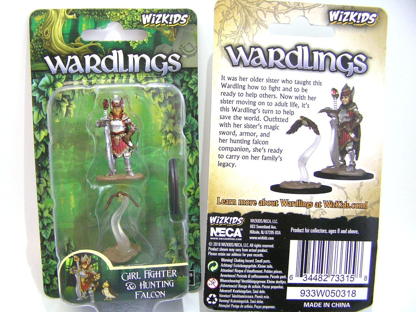 Girl Fighter Hunting Falcon WizKids Wardlings Miniatures Wzk73315 Prepainted for sale online 