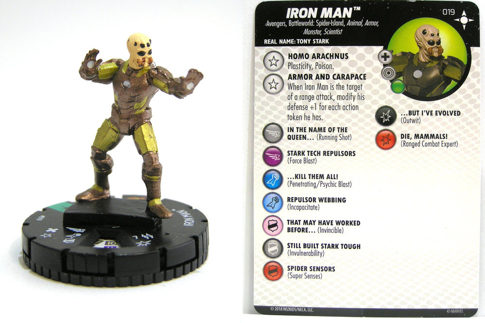 Heroclix Avengers Defenders War set Iron Man #053 Super Rare figure w/card! 