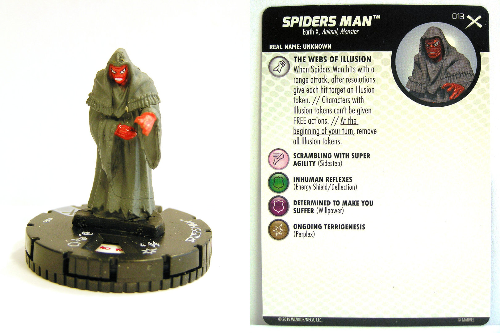 Heroclix Earth X set Spiders Man #013 Common figure w/card! 