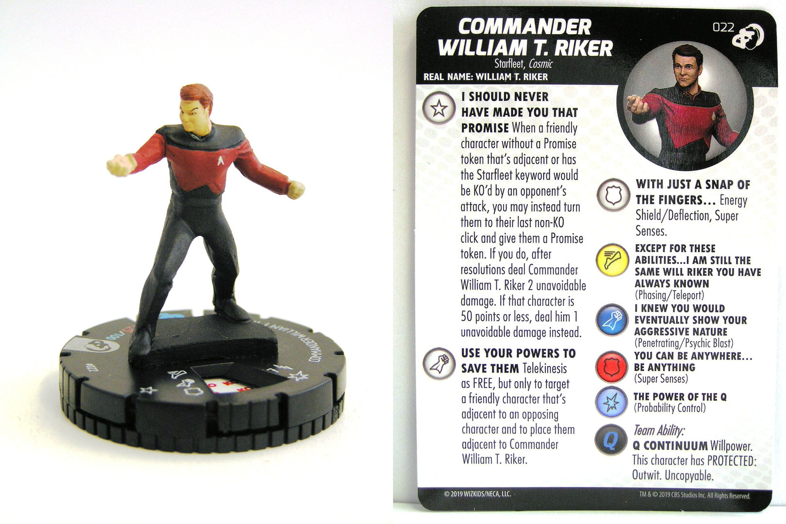 #022 Commander William T Riker HeroClix Star Trek Resistance is Futile 