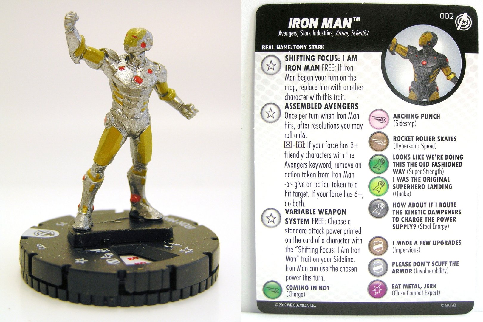 Heroclix Avengers set Iron Man #002 Common figure w/card! Ultimates 