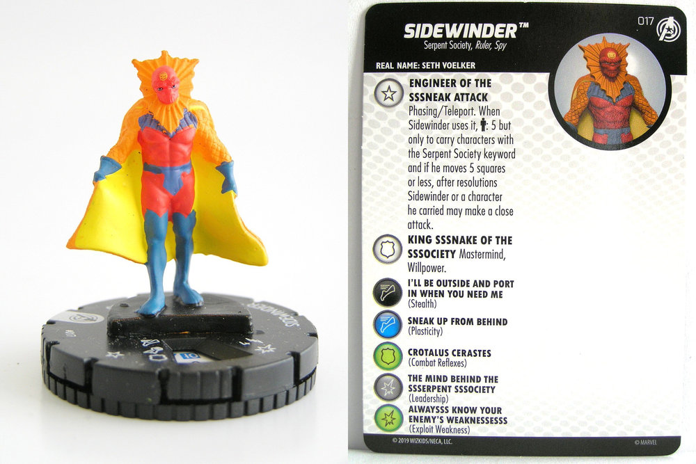 HeroClix #017 Sidewinder Captain America and the Avengers 