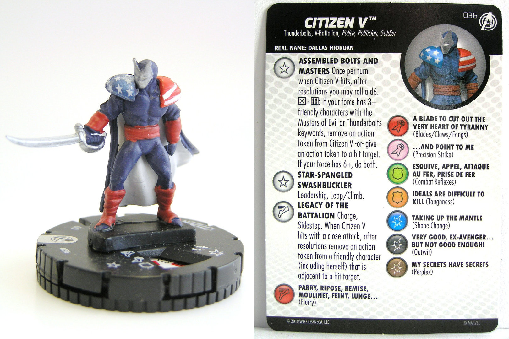 set Captain America #036 Rare figure w/card! Heroclix Marvel's What If