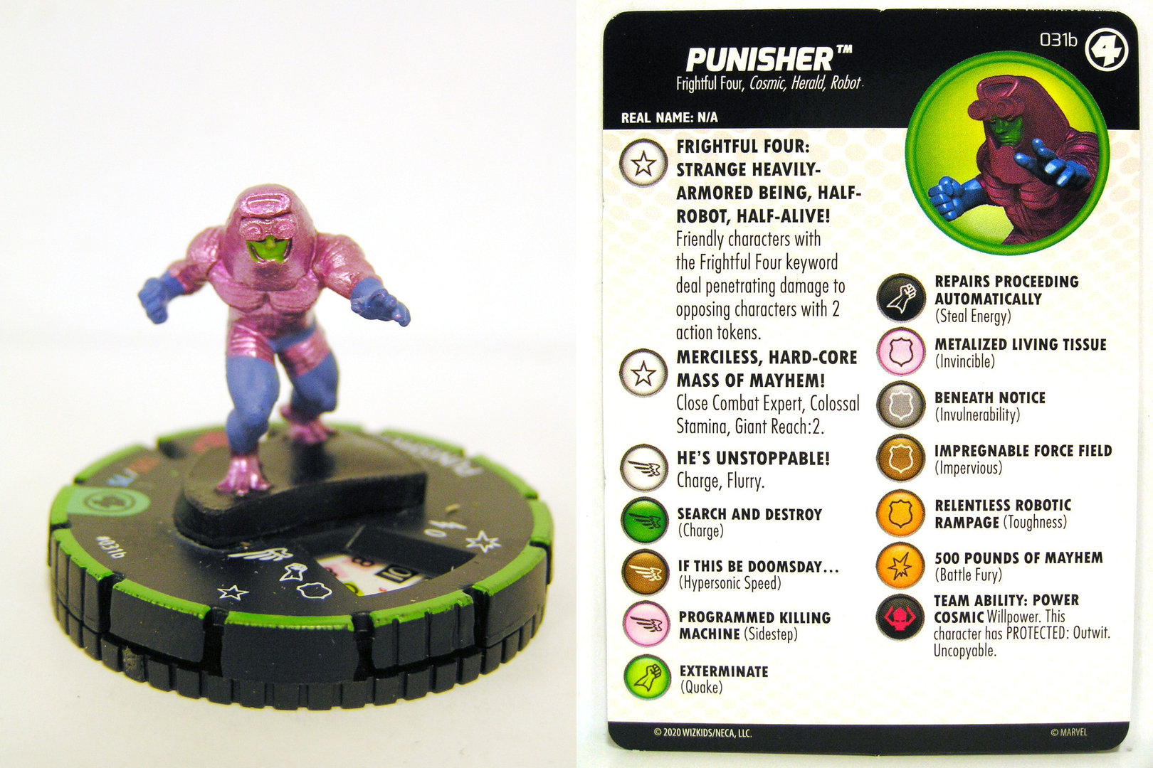 Heroclix Fantastic Four set Punisher #031a Uncommon figure w/card! 