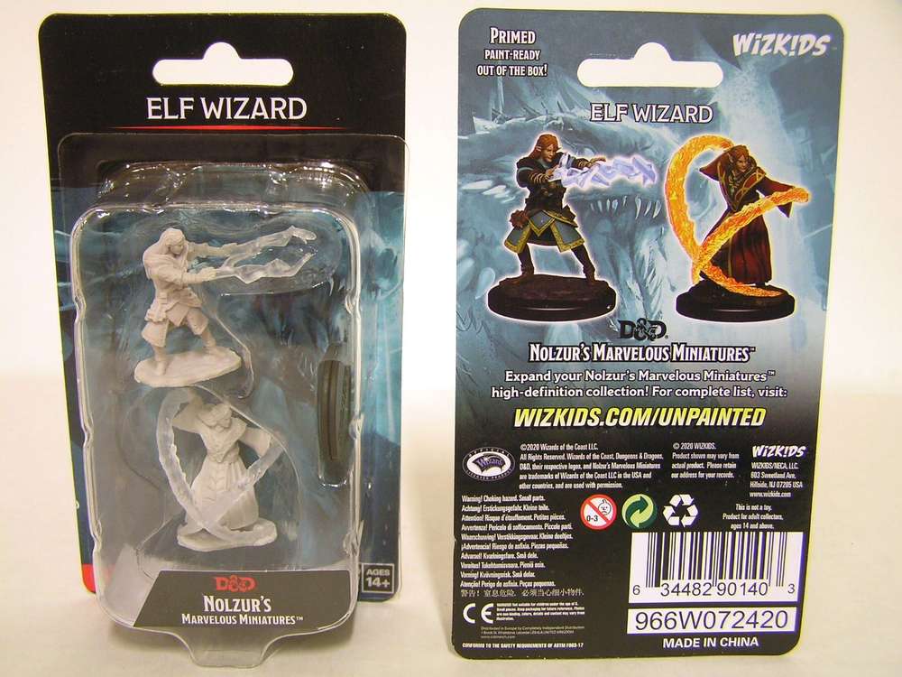 Unpainted D&D Nolzur's Marvelous Miniatures Male Elf Wizard NEW 