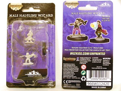 WZK90260 - Pathfinder Deep Cuts Wave 14 - Unpainted Miniatures - Halfling Wizard Male