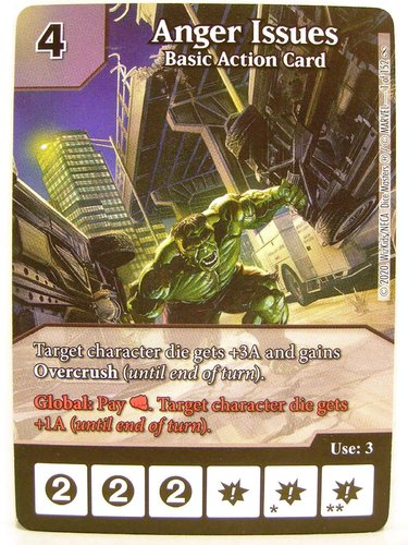 Dice Masters - #001 Anger Issues Basic Action Card - Avengers Infinity Gauntlet