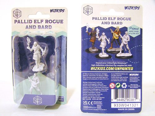 WZK90381 - D&D Critical Role Wave 1 - Unpainted Miniatures - Pallid Elf Rogue and Bard