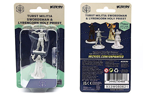 WZK90468 - D&D Critical Role - Unpainted Miniatures Turst Militia Swordsman & Lyrengorn Holy Priest