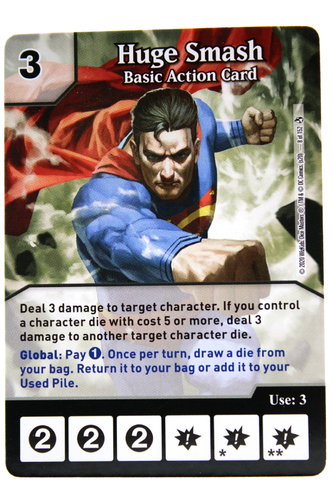 Dice Masters - #008 Huge Smash Basic Action Card - Superman Kryptonite Crisis