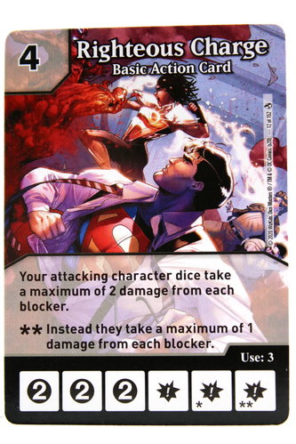 Dice Masters - #012 Righteous Charge Basic Action Card - Superman Kryptonite Crisis